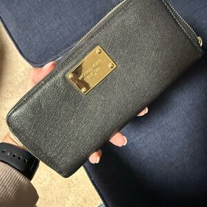 Michael Kors Black Zip-Around Wallet